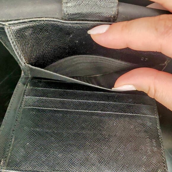 Prada Compact Bifold Wallet - Black Nylon w/ Triangle Prada Logo - Picture 9 of 16